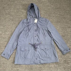 L.L. Bean Hooded Anorak Jacket in Light Blue Size XL